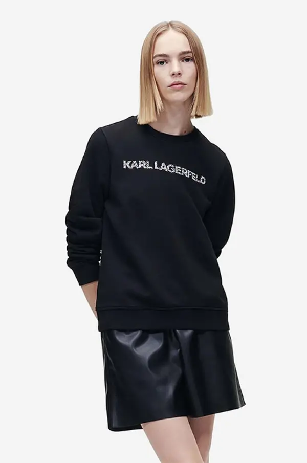 Karl Lagerfeld Dukserica Karl Lagerfeld Elongated Logo Zebra Sweat 221W1815 999