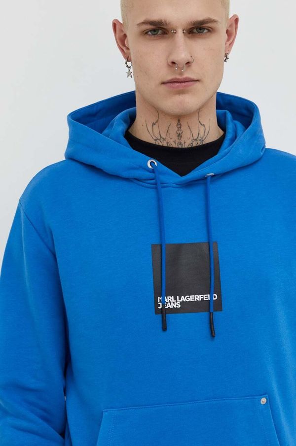 Karl Lagerfeld Jeans Dukserica Karl Lagerfeld Jeans za muškarce, s kapuljačom, s tiskom