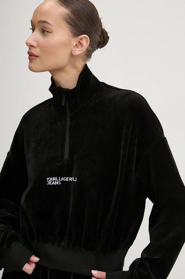 Karl Lagerfeld Jeans Dukserica Karl Lagerfeld Jeans za žene, boja: crna, s aplikacijom, 246J1806