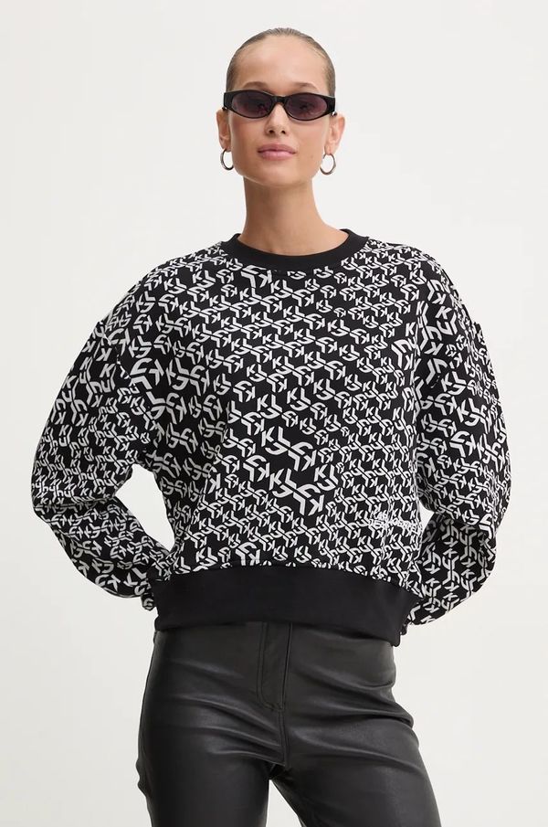 Karl Lagerfeld Jeans Dukserica Karl Lagerfeld Jeans za žene, boja: crna, s uzorkom, 246J1803