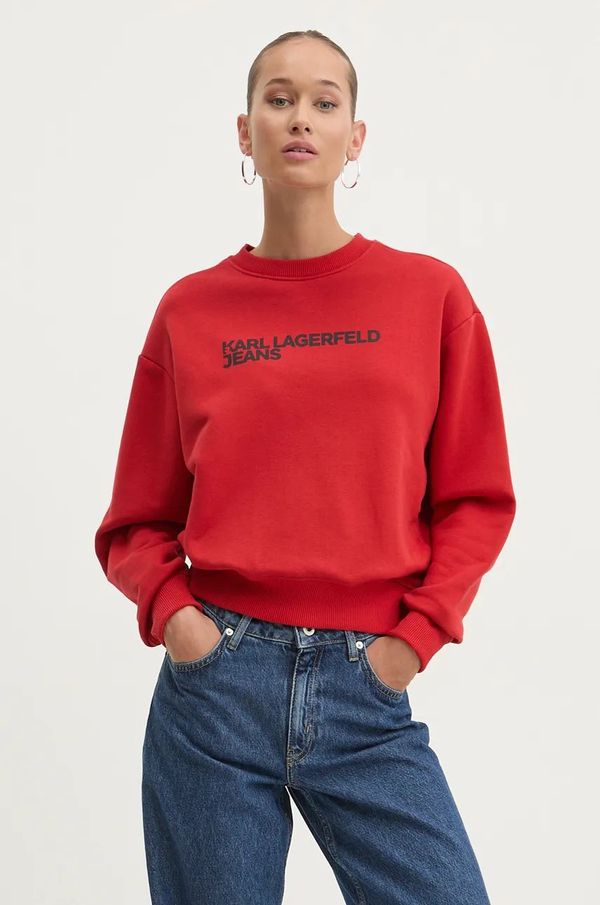 Karl Lagerfeld Jeans Dukserica Karl Lagerfeld Jeans za žene, boja: crvena, s tiskom, 246J1809