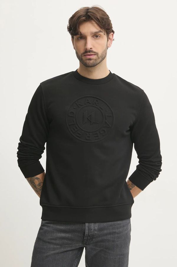 Karl Lagerfeld Dukserica Karl Lagerfeld za muškarce, boja: crna, s aplikacijom, 543910.705403