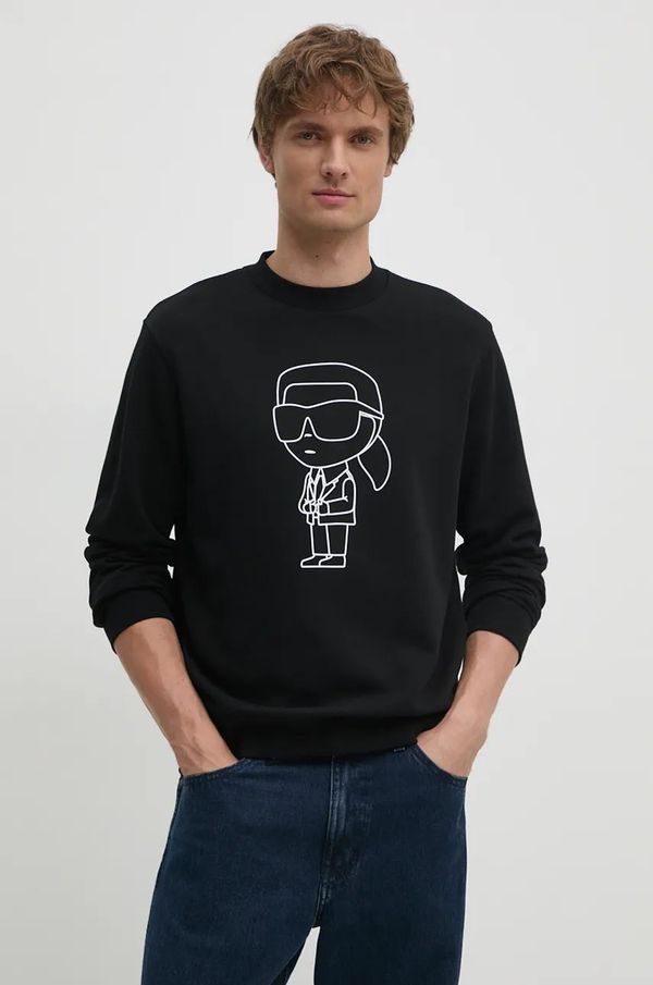 Karl Lagerfeld Dukserica Karl Lagerfeld za muškarce, boja: crna, s aplikacijom, 544910.705034