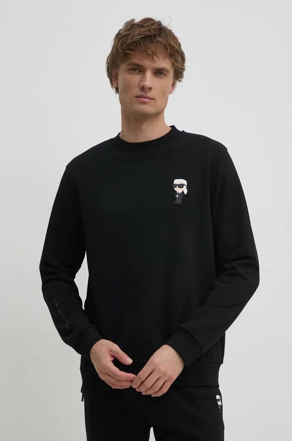 Karl Lagerfeld Dukserica Karl Lagerfeld za muškarce, boja: crna, s aplikacijom, 544910.705035