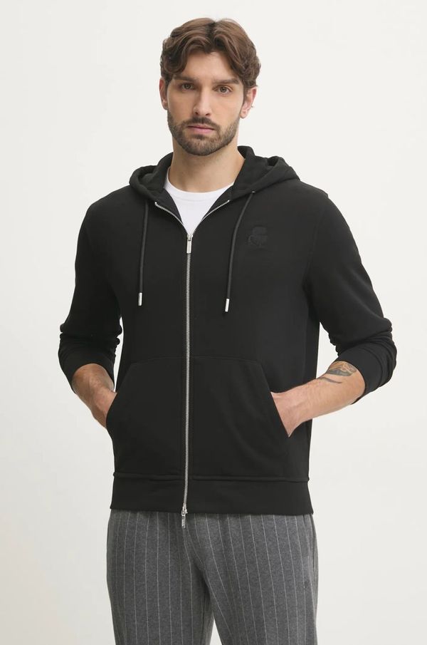 Karl Lagerfeld Dukserica Karl Lagerfeld za muškarce, boja: crna, s kapuljačom, bez uzorka, 500900.705751