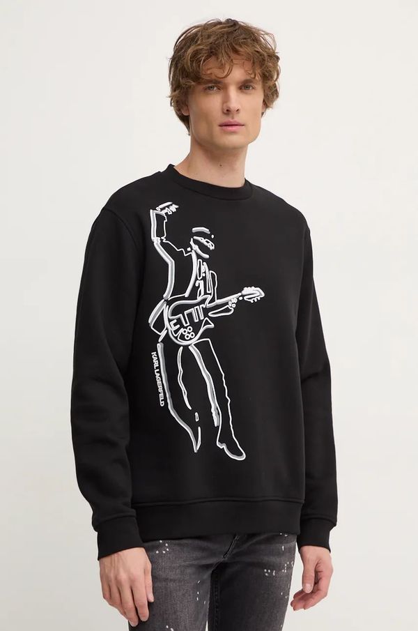 Karl Lagerfeld Dukserica Karl Lagerfeld za muškarce, boja: crna, s tiskom, 544908.705447