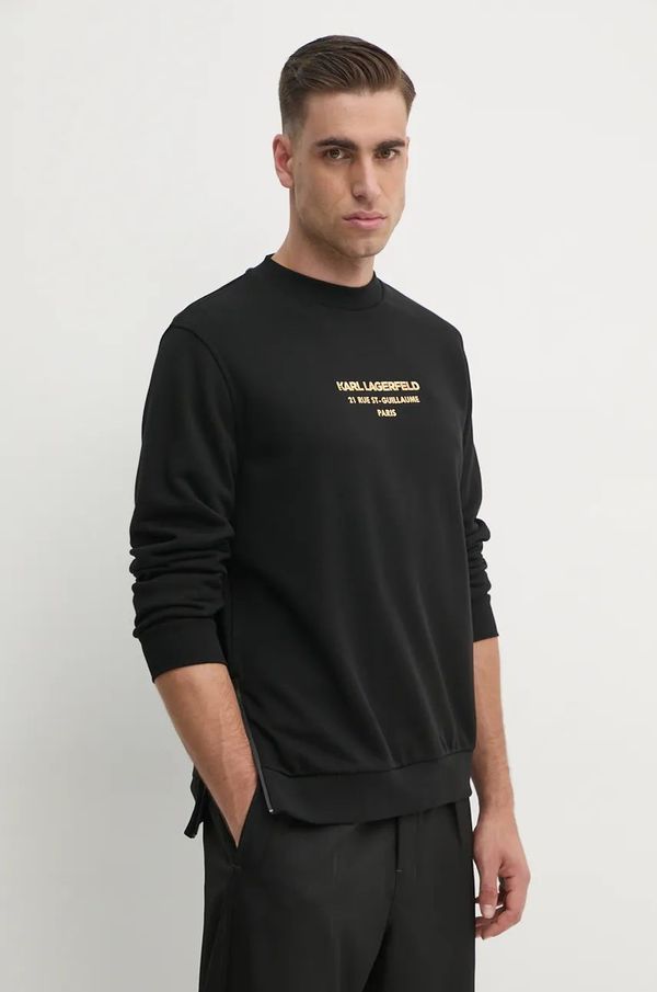 Karl Lagerfeld Dukserica Karl Lagerfeld za muškarce, boja: crna, s tiskom, 544910.705030