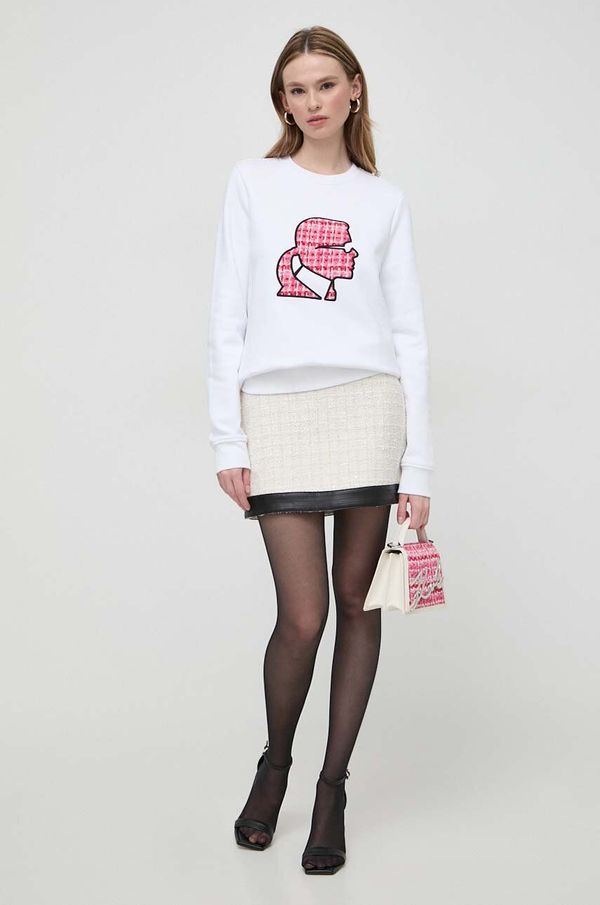 Karl Lagerfeld Dukserica Karl Lagerfeld za žene, boja: bijela, s aplikacijom