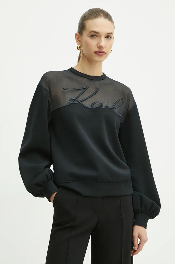 Karl Lagerfeld Dukserica Karl Lagerfeld za žene, boja: crna, s aplikacijom, 246W1806