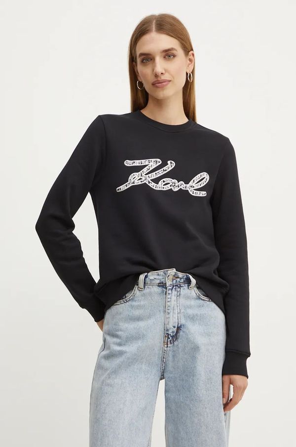 Karl Lagerfeld Dukserica Karl Lagerfeld za žene, boja: crna, s aplikacijom, 246W1812