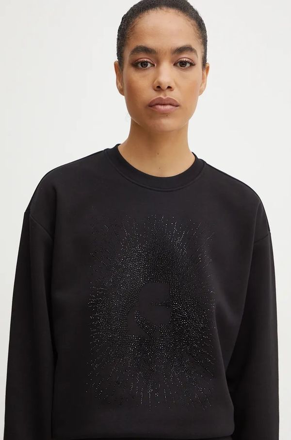 Karl Lagerfeld Dukserica Karl Lagerfeld za žene, boja: crna, s aplikacijom, 246W1813