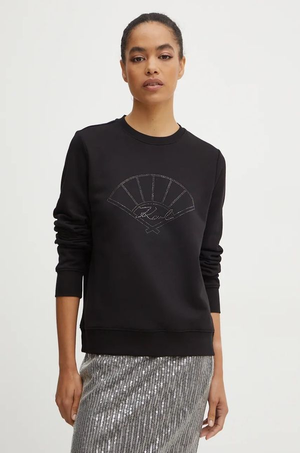 Karl Lagerfeld Dukserica Karl Lagerfeld za žene, boja: crna, s aplikacijom, 246W1817