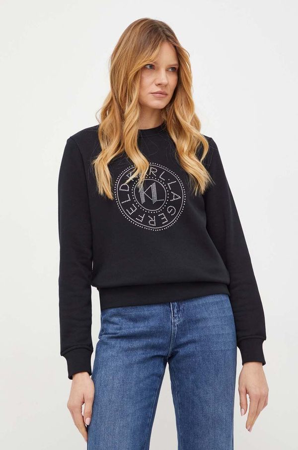 Karl Lagerfeld Dukserica Karl Lagerfeld za žene, boja: crna, s aplikacijom