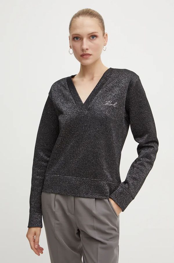 Karl Lagerfeld Dukserica Karl Lagerfeld za žene, boja: crna, s uzorkom, 246W1805