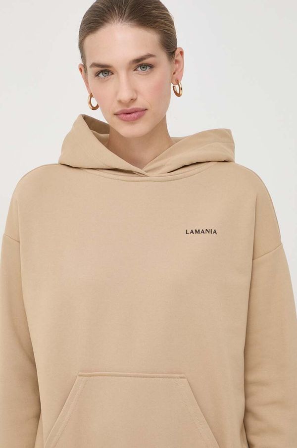 La Mania Dukserica La Mania za žene, boja: bež, s kapuljačom, s tiskom