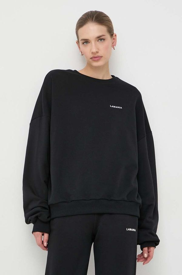 La Mania Dukserica La Mania za žene, boja: crna, s kapuljačom, s aplikacijom