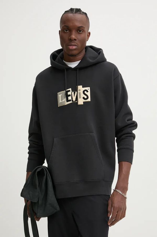 Levi's Dukserica Levi's Levi's Skateboarding za muškarce, boja: crna, s kapuljačom, s aplikacijom, A1008