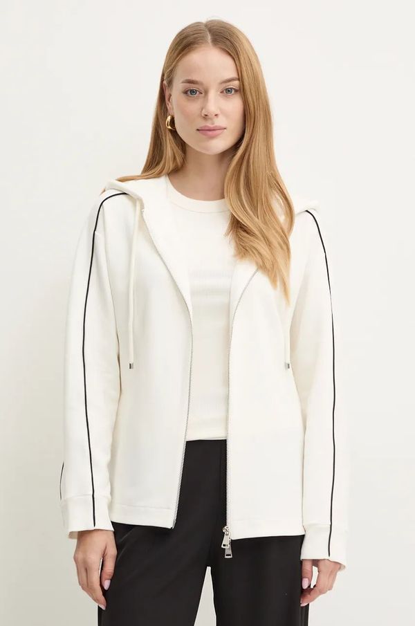 Max Mara Leisure Dukserica Max Mara Leisure za žene, boja: bijela, s kapuljačom, bez uzorka, 2426926018600