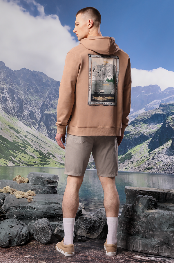 Medicine Dukserica Medicine za muškarce, boja: bež, s kapuljačom, s tiskom