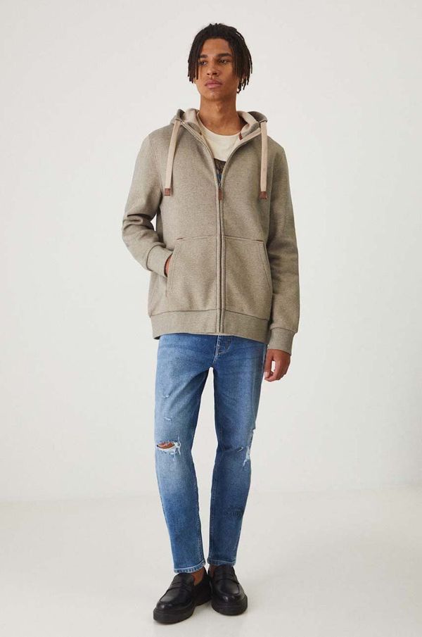 Medicine Dukserica Medicine za muškarce, boja: bež, s kapuljačom