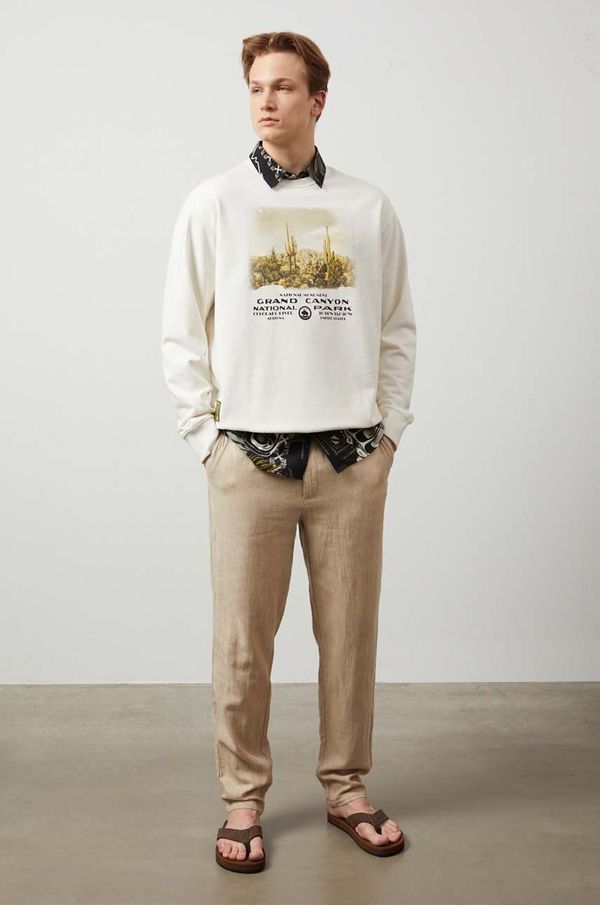 Medicine Dukserica Medicine za muškarce, boja: bež, s tiskom