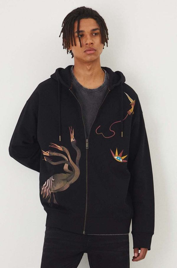 Medicine Dukserica Medicine za muškarce, boja: crna, s kapuljačom, s tiskom