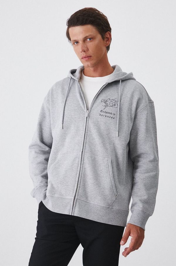 Medicine Dukserica Medicine za muškarce, boja: siva, s kapuljačom, s aplikacijom