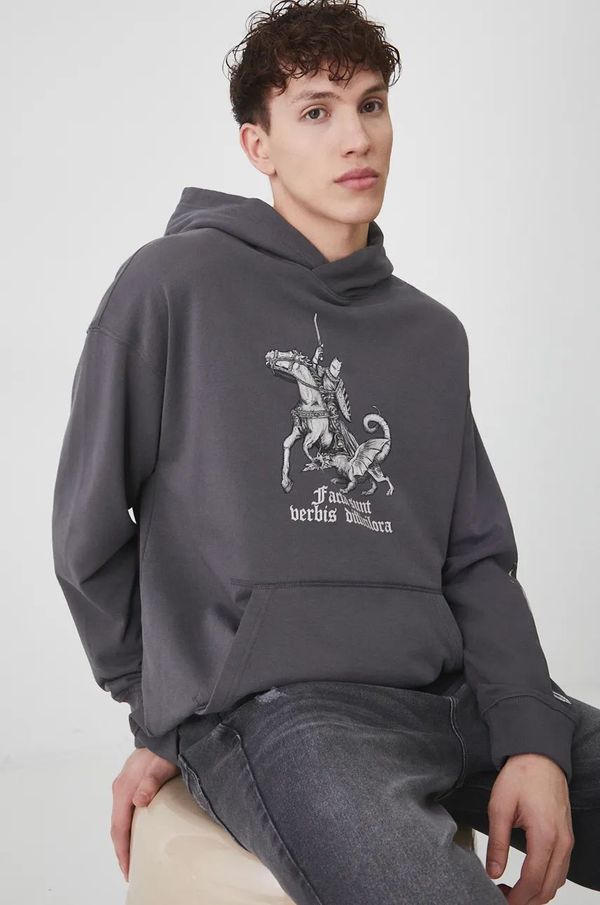 Medicine Dukserica Medicine za muškarce, boja: siva, s kapuljačom, s tiskom