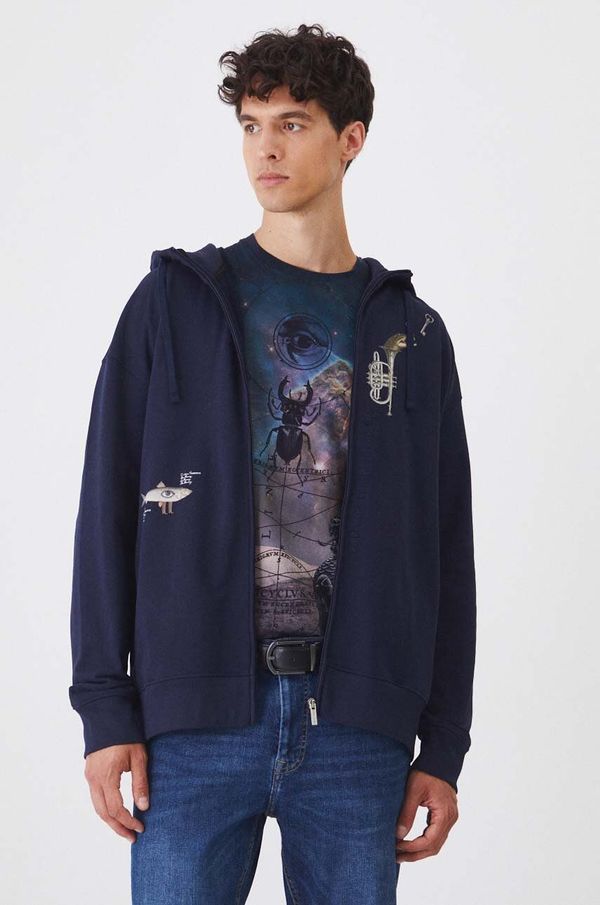 Medicine Dukserica Medicine za muškarce, boja: tamno plava, s kapuljačom, s tiskom