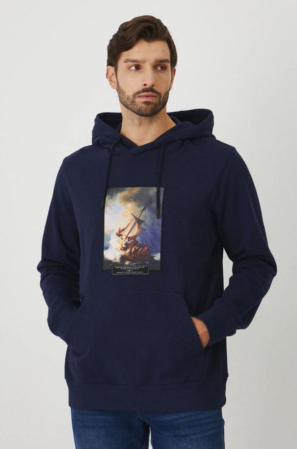 Medicine Dukserica Medicine za muškarce, boja: tamno plava, s kapuljačom, s tiskom