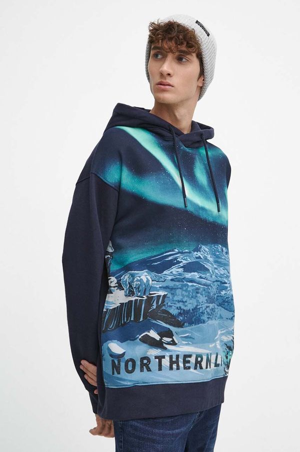 Medicine Dukserica Medicine za muškarce, boja: tamno plava, s kapuljačom, s tiskom