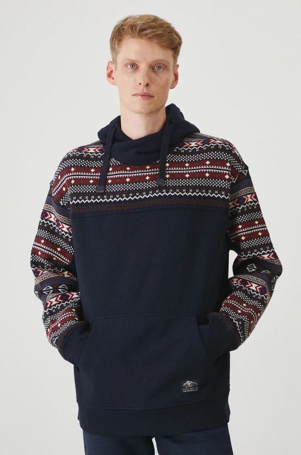 Medicine Dukserica Medicine za muškarce, boja: tamno plava, s kapuljačom, s uzorkom