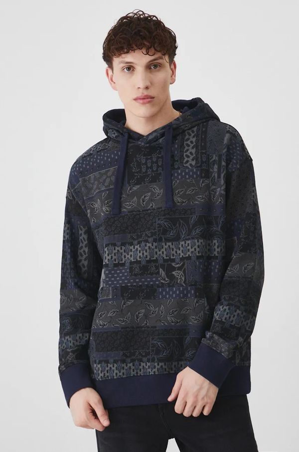 Medicine Dukserica Medicine za muškarce, boja: tamno plava, s kapuljačom, s uzorkom