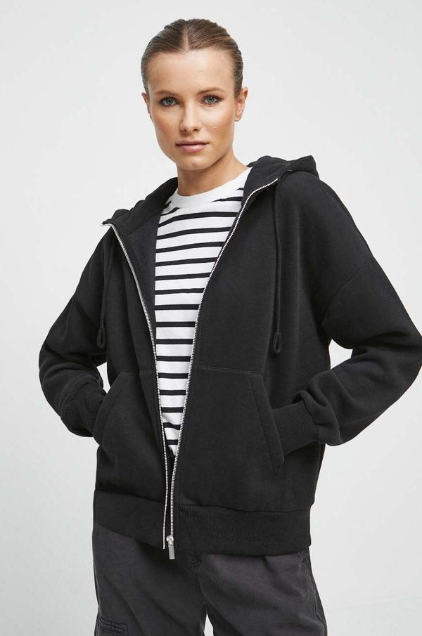 Medicine Dukserica Medicine za žene, boja: crna, s kapuljačom, glatka