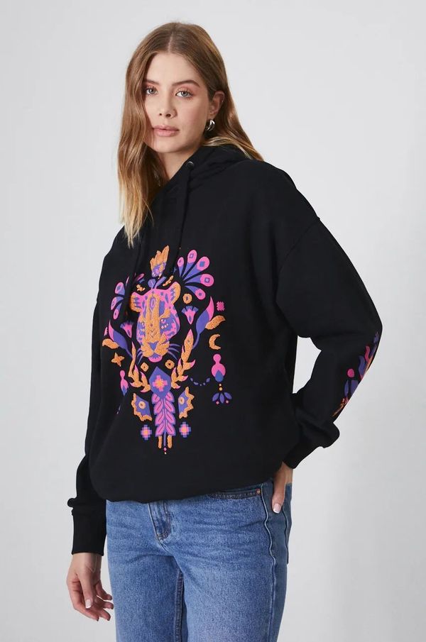 Medicine Dukserica Medicine za žene, boja: crna, s kapuljačom, s tiskom