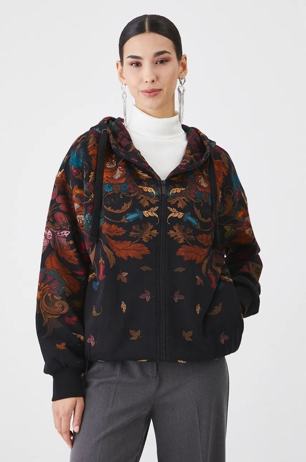 Medicine Dukserica Medicine za žene, boja: crna, s kapuljačom, s uzorkom