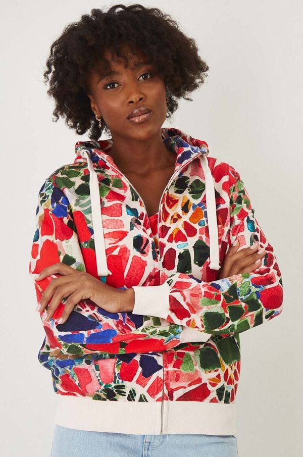 Medicine Dukserica Medicine za žene, boja: crvena, s kapuljačom, s uzorkom