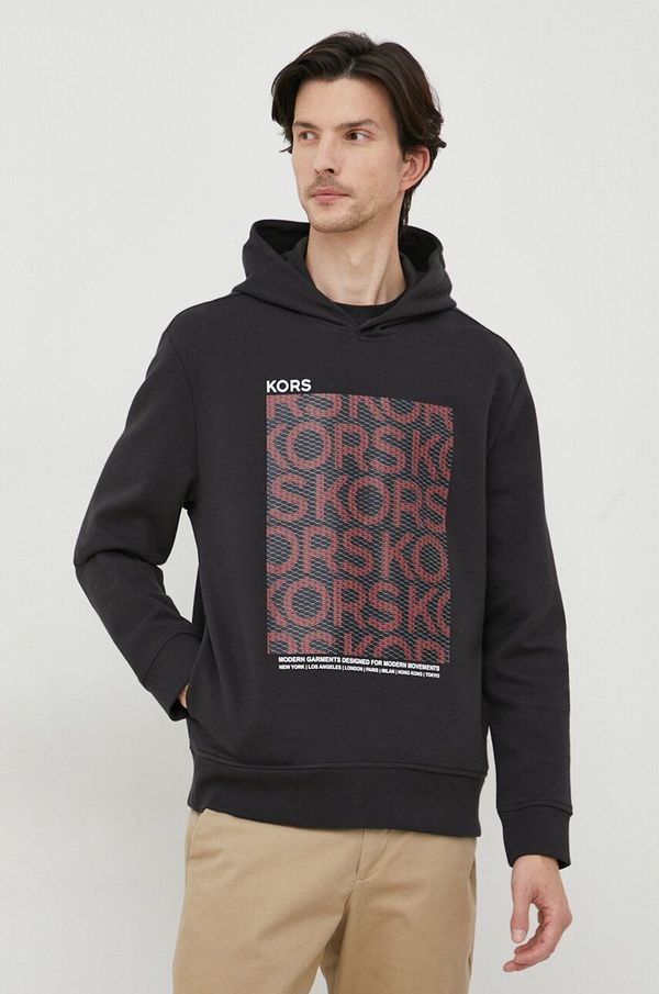 Michael Kors Dukserica Michael Kors za muškarce, boja: crna, s kapuljačom, s tiskom