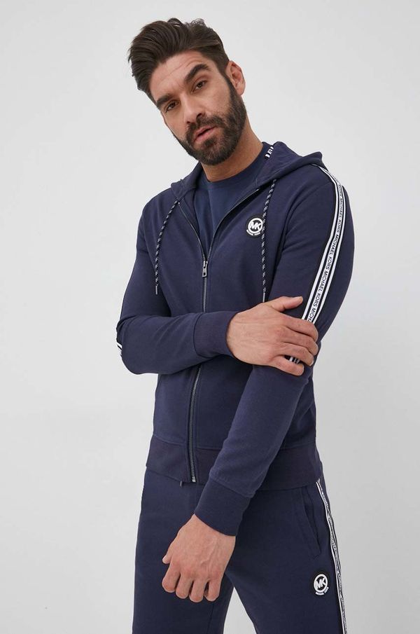 Michael Kors Dukserica Michael Kors za muškarce, boja: tamno plava, s kapuljačom, s aplikacijom