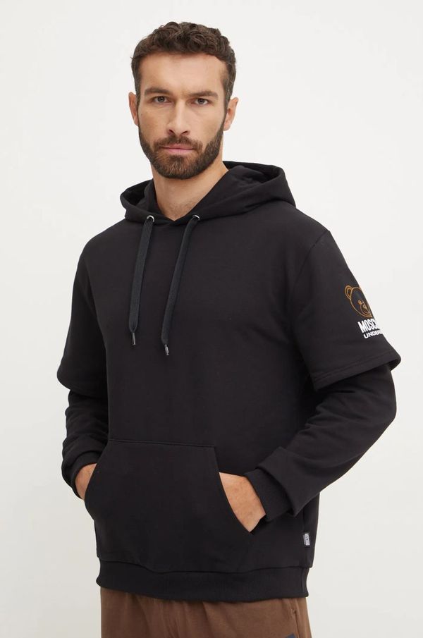 Moschino Underwear Dukserica Moschino Underwear za muškarce, boja: crna, s kapuljačom, s tiskom, 17034424