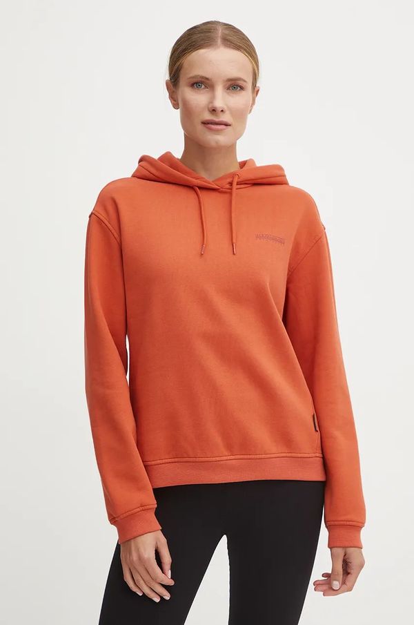 Napapijri Dukserica Napapijri B-Blanche za žene, boja: narančasta, s kapuljačom, bez uzorka, NP0A4HYPR1B1