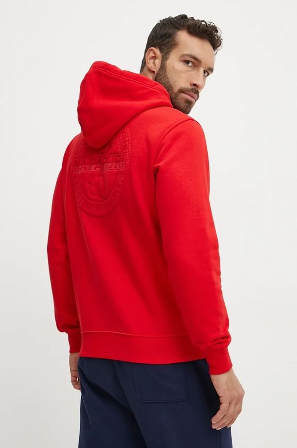 Napapijri Dukserica Napapijri B-Kander za muškarce, boja: crvena, s kapuljačom, bez uzorka, NP0A4I9TR061