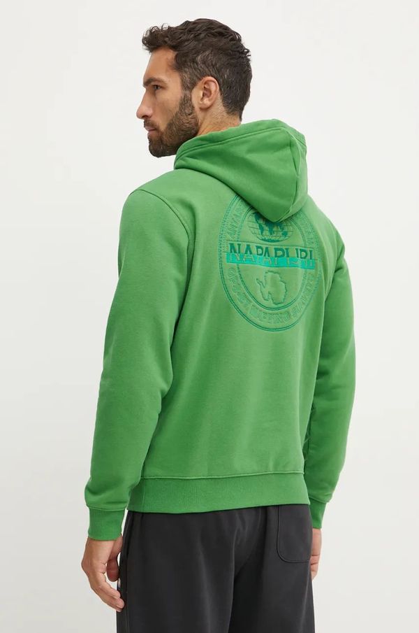 Napapijri Dukserica Napapijri B-Kander za muškarce, boja: zelena, s kapuljačom, bez uzorka, NP0A4I9TG1T1