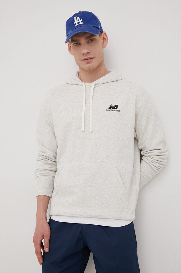 New Balance Dukserica New Balance za muškarce, boja: siva, s kapuljačom, melanž, UT21500SAH-SAH