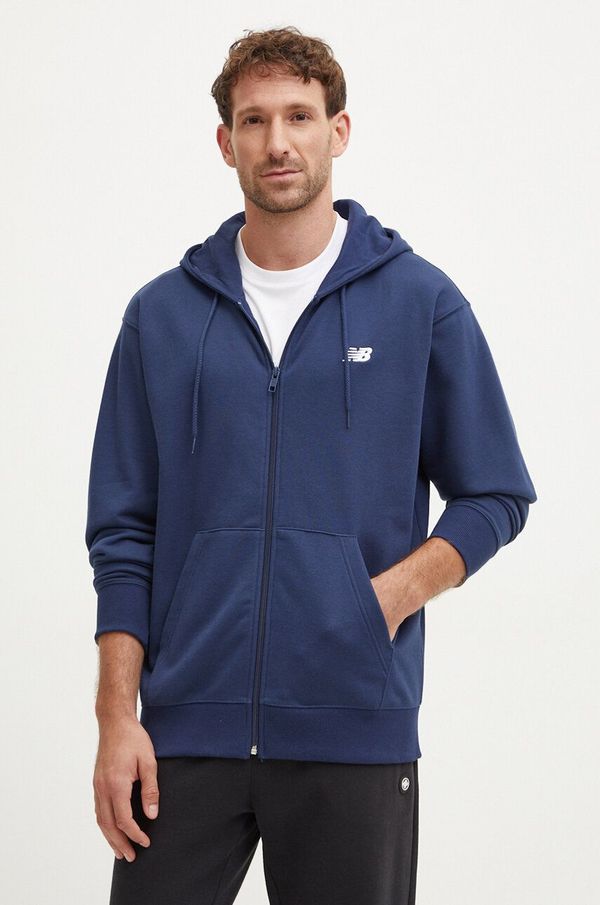 New Balance Dukserica New Balance za muškarce, boja: tamno plava, s kapuljačom, bez uzorka, MJ41501NNY