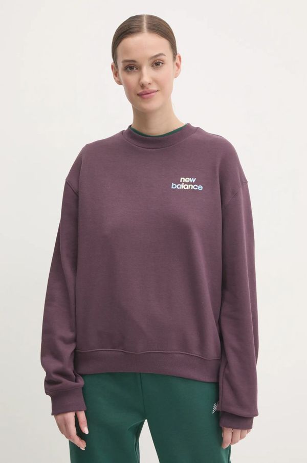 New Balance Dukserica New Balance za žene, boja: ljubičasta, s tiskom, WT43559PLN