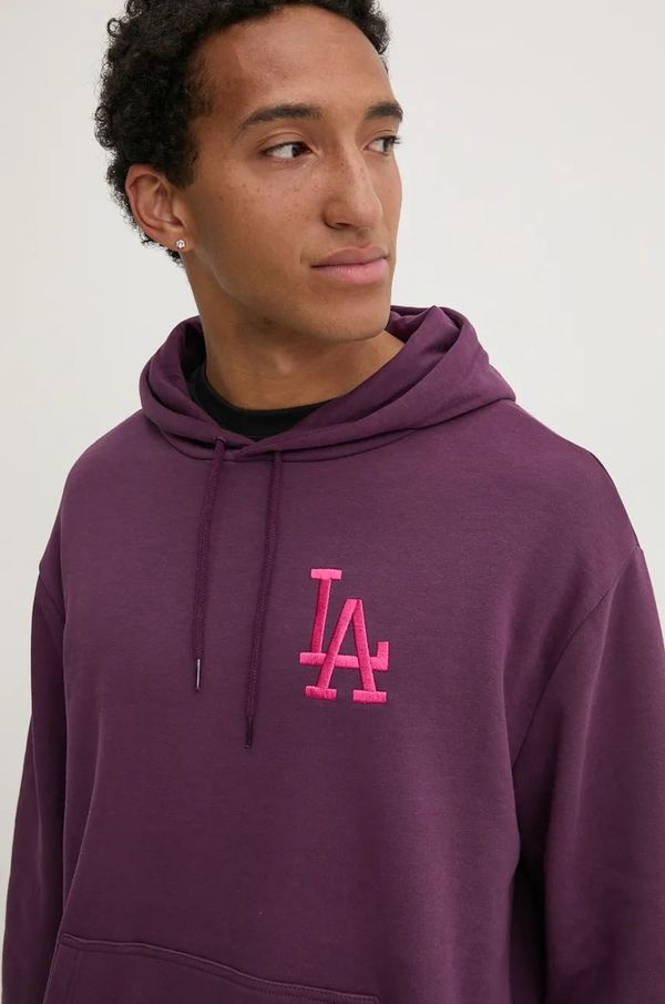 New Era Dukserica New Era LOS ANGELES DODGERS za muškarce, boja: bordo, s kapuljačom, s aplikacijom, 60564750