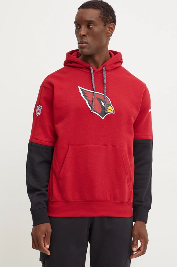 Nike Dukserica Nike Arizona Cardinals za muškarce, boja: bordo, s kapuljačom, s aplikacijom, 02F2-060Y-9C-87G