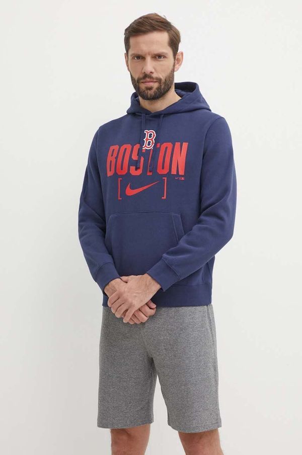 Nike Dukserica Nike Boston Red Sox za muškarce, boja: tamno plava, s kapuljačom, s tiskom