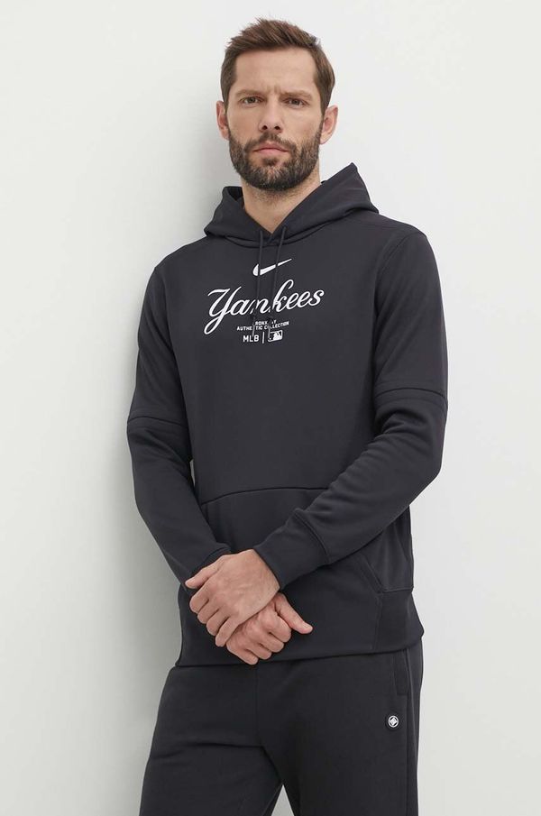 Nike Dukserica Nike New York Yankees za muškarce, boja: crna, s kapuljačom, s tiskom